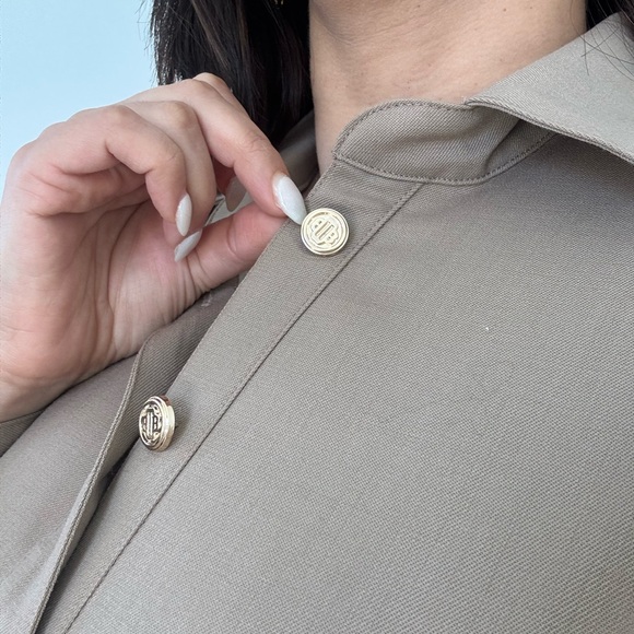 Maje Asymmetrical buttons Tan Dress - Picture 4 of 7